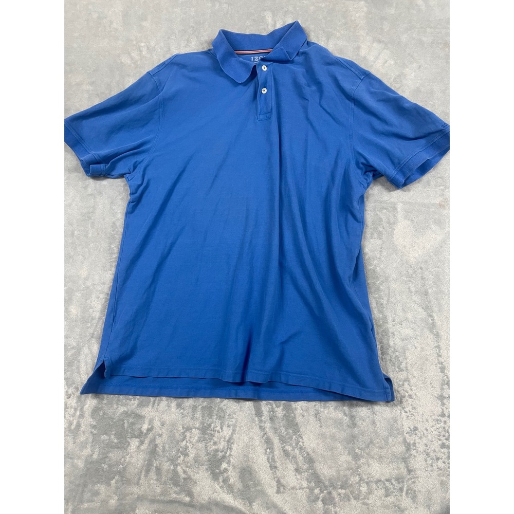 IZOD Boys XL/Men's M Blue Short Sleeve Polo Shirt Classic Fit Casual Everyday